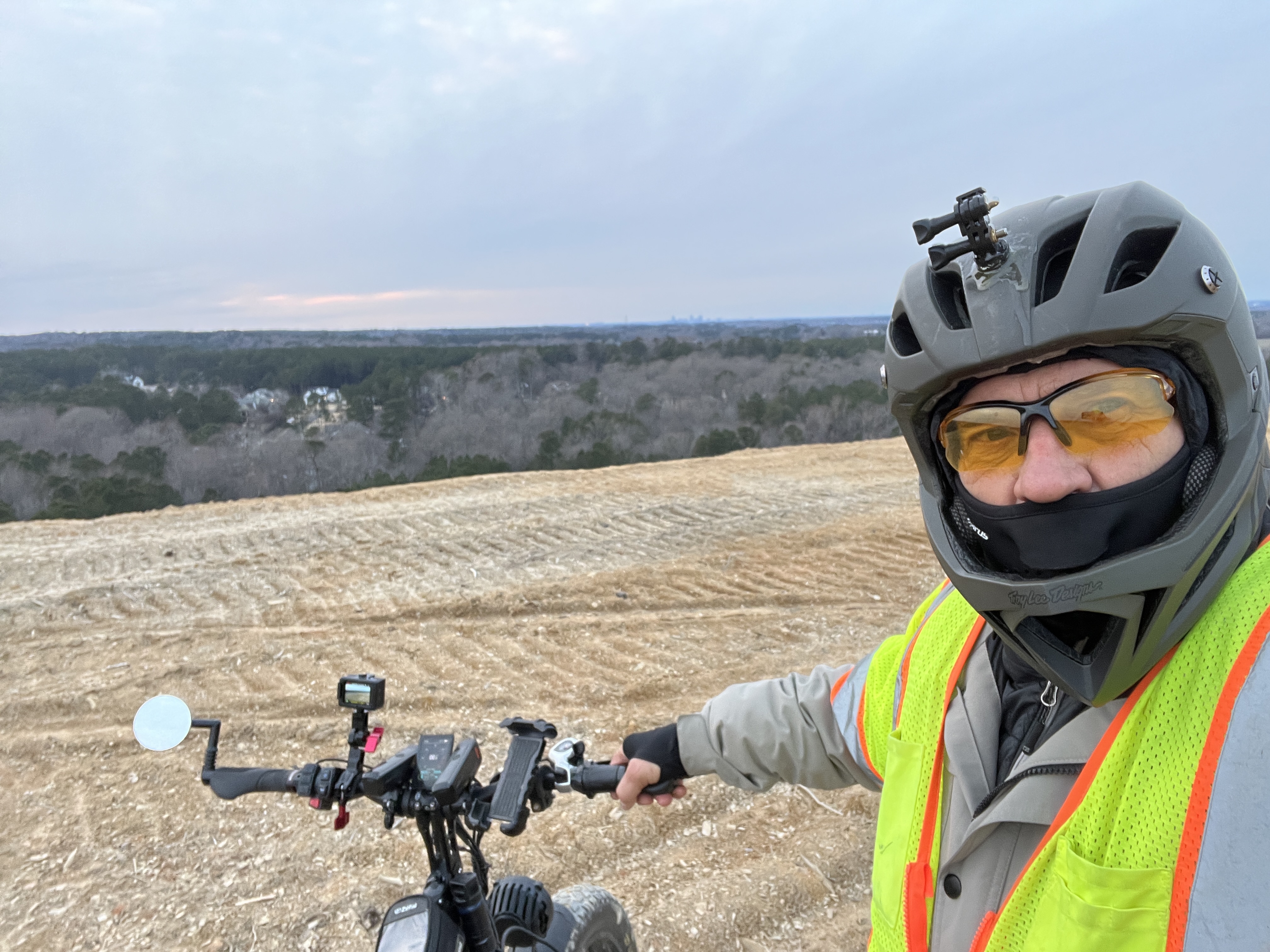 Rick riding his bike with full gear